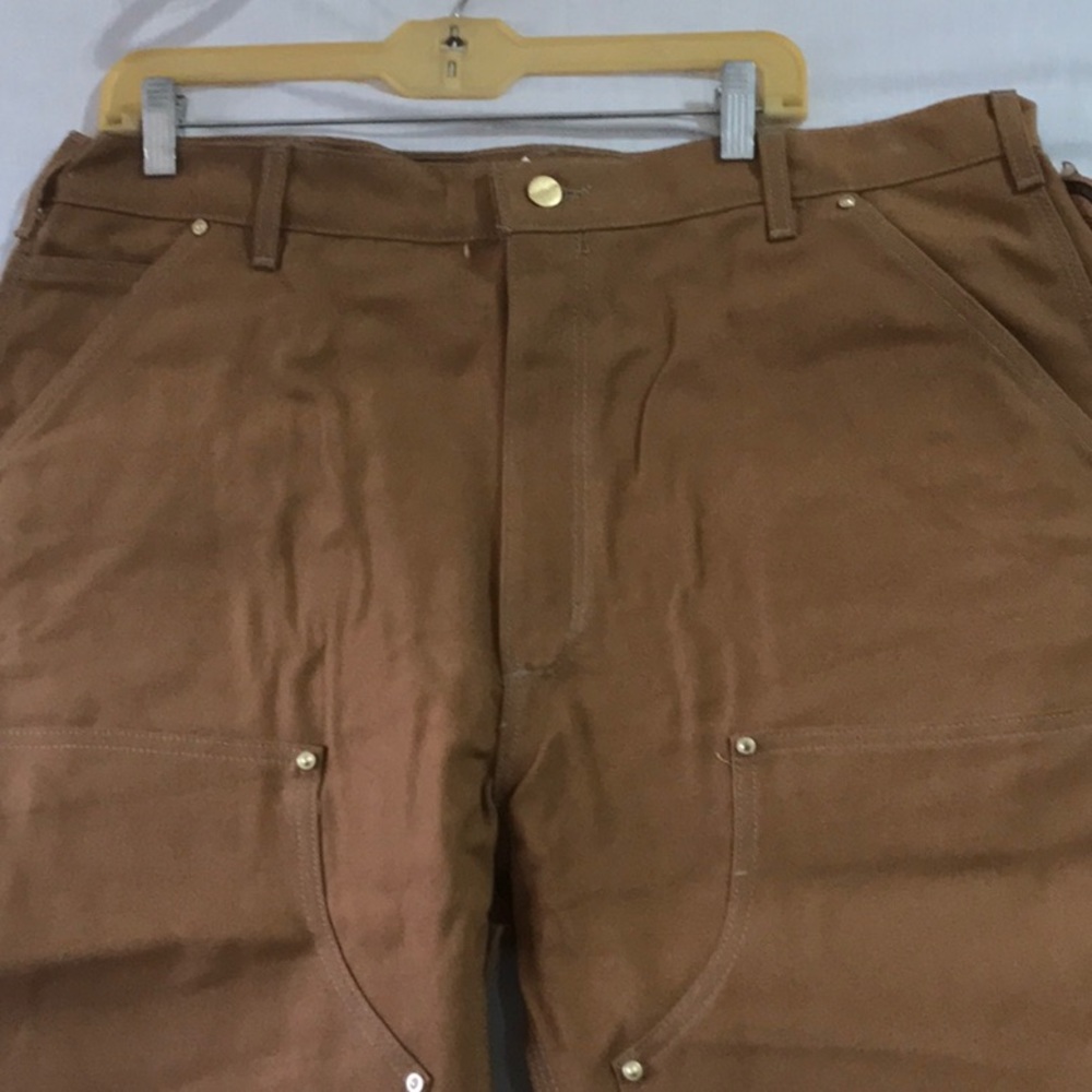 Carhartt B01 BRN USA Vintage Dungaree Double Knee Duck Canvas Work Pants - Picture 3 of 10